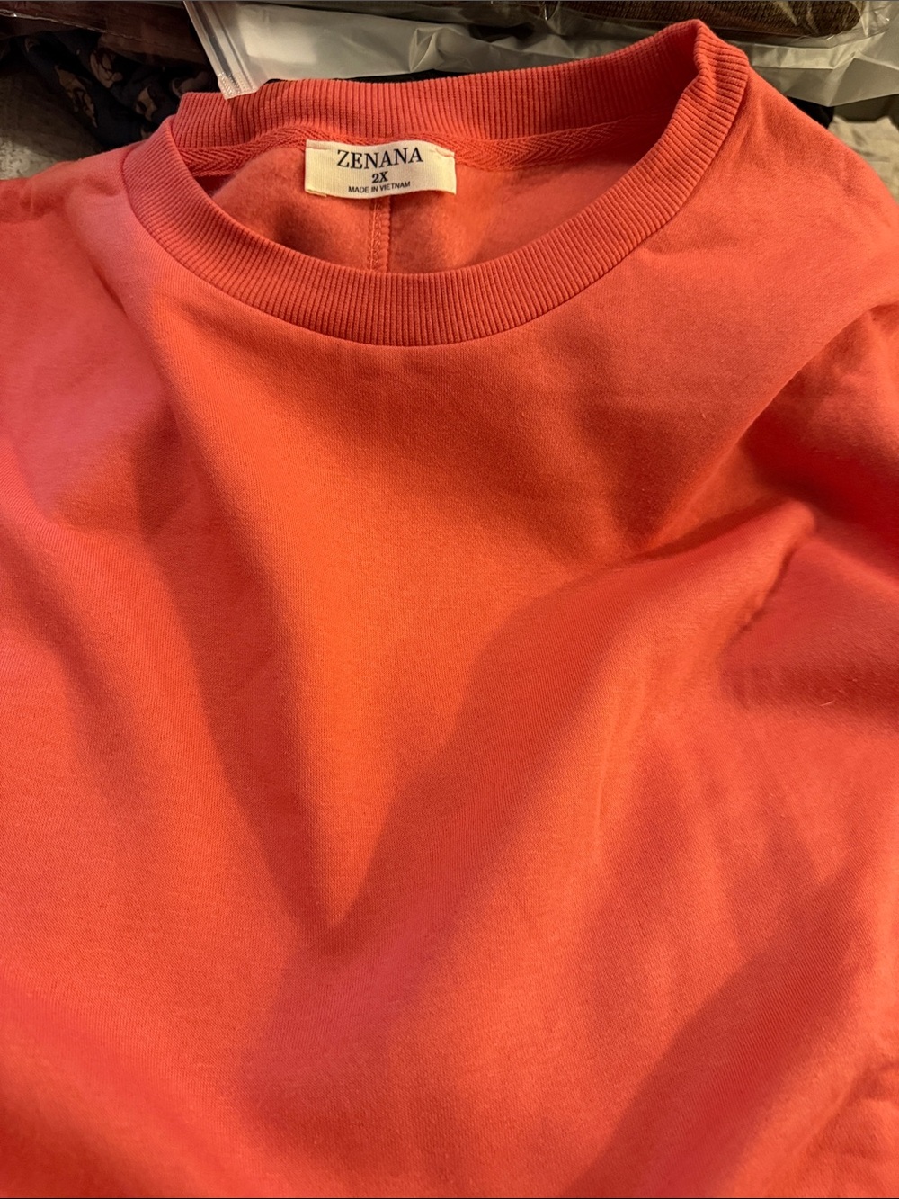 Zenana Outfitters Men's Coral-Orange Crewneck Sweater